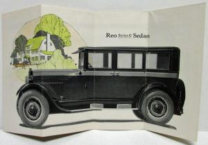 1925 REO Model G Sedan Coupe Specifications Sales Brochure Folder Original