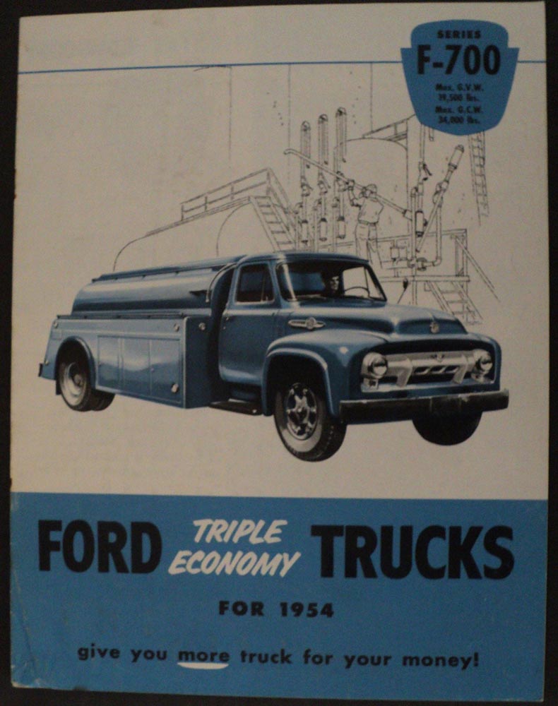 1954 Ford Series F 700 Truck Sale Brochure Special Body Heavy Duty Chassis Orig