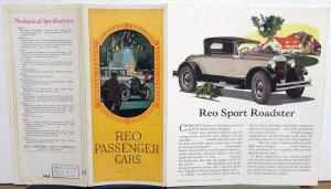 1925 REO Roadster Coupe Sedan Passenger Cars Spec Sales Brochure Folder Original