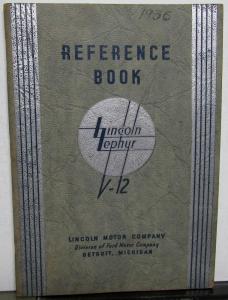 1936 Lincoln Zephyr V12 Owners Manual Reference Book Care & Operation Original