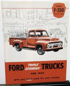 1954 Ford Series F 350 Truck Sale Brochure Pickup Stake Express Clipper Six V8