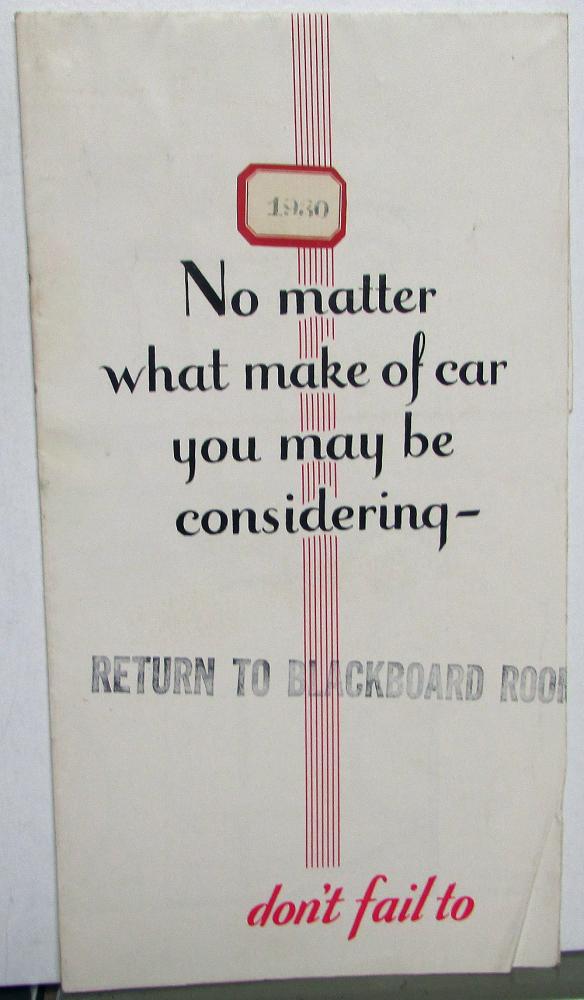 1930 REO Model 15 20 25 Flying Cloud Color Sales Folder Brochure