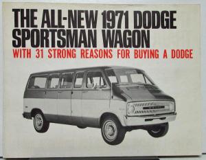 1971 Dodge Sportsman Wagon Truck Sales Folder Original