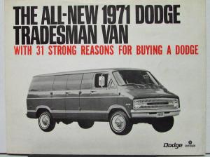 1971 Dodge Sportsman Wagon Truck Sales Folder Original