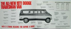 1971 Dodge Sportsman Wagon Truck Sales Folder Original