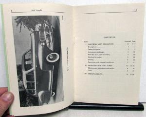 1947 Lincoln Model 76H Owners Manual Care & Operations Maintenance Original