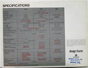 1971 Dodge Truck Forward Control Chassis P 200 300 400 Sales Folder Original