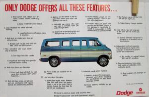 1971 Dodge Sportsman  Wagon Tradesman Van Truck Sales Folder Original