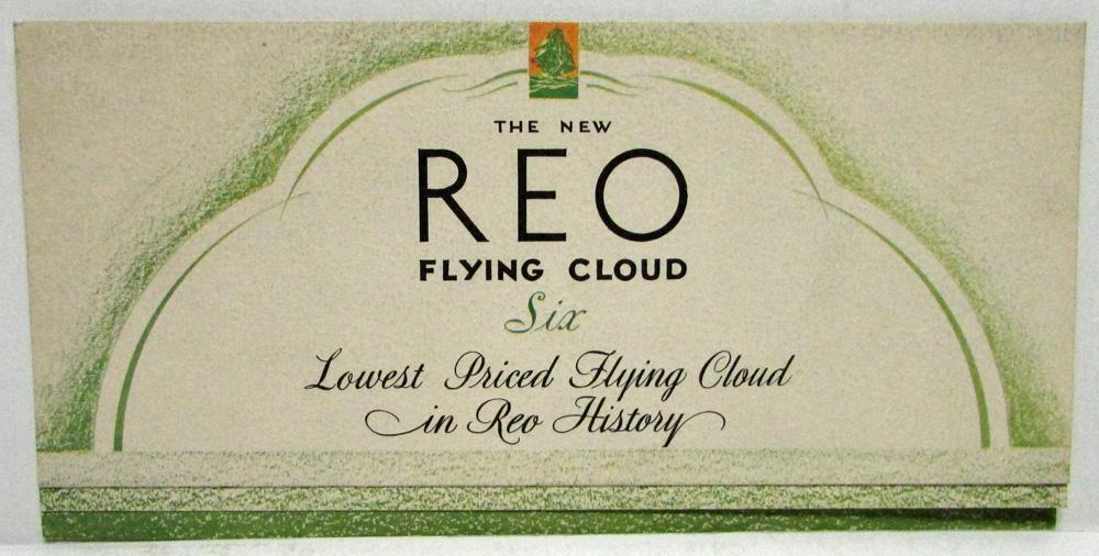 1931 REO Flying Cloud Six Sedan Coupe Color Sales Folder Brochure Original