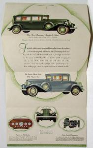 1931 REO Flying Cloud Six Sedan Coupe Color Sales Folder Brochure Original