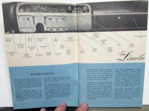 1950 Lincoln Owners Manual Care & Operations Maintenance Original