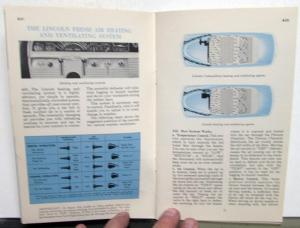 1950 Lincoln Owners Manual Care & Operations Maintenance Original