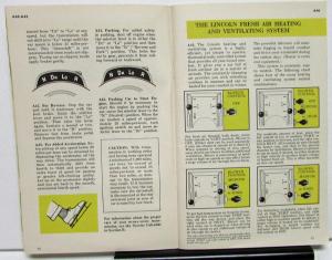 1951 Lincoln Owners Manual Care & Operations Maintenance Original Nice