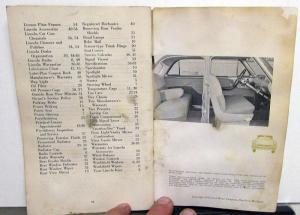 1953 Lincoln Owners Manual Care & Operations Maintenance Original Capri