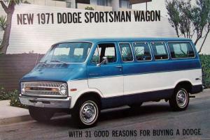 1971 Dodge Sportsman Wagon Van Color Postcard Original