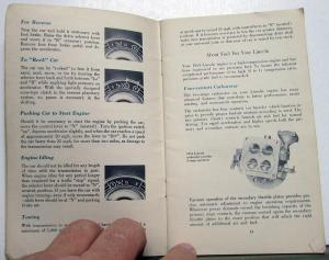 1954 Lincoln Owners Manual Care & Operations Maintenance Original
