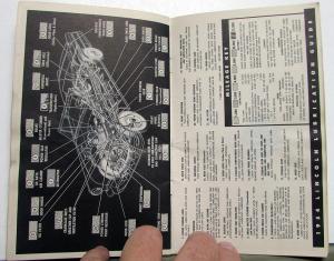 1954 Lincoln Owners Manual Care & Operations Maintenance Original