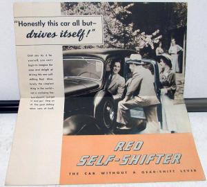 1933 REO Car Self Shifter Sales Folder Brochure MAILER Original