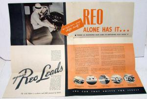 1933 REO Car Self Shifter Sales Folder Brochure MAILER Original