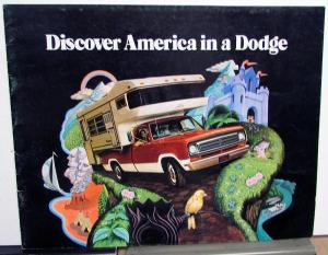 1972 Dodge Truck RV Wagon Van Discover American Color Sales Brochure Original