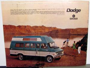 1972 Dodge Truck RV Wagon Van Discover American Color Sales Brochure Original