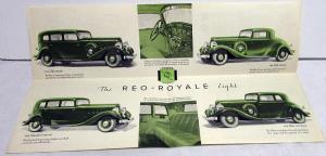 1933 The REO Royale Eight Sedan Coupe Victoria Sales Folder Mailer Original