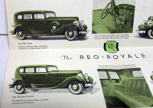 1933 The REO Royale Eight Sedan Coupe Victoria Sales Folder Mailer Original