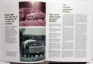 1972 Dodge Pickup Wagon Van B & D 100 200 300 Models Towing Guide Sales Brochure