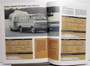 1972 Dodge Pickup Wagon Van B & D 100 200 300 Models Towing Guide Sales Brochure