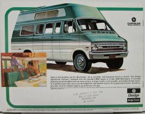 1972 Dodge Sportsman Wagon Van Color Sales Brochure