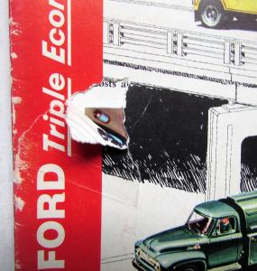 1955 Ford Truck F T C P B Series Conv Tandem Cab Parcel Bus Sales Brochure ORIG