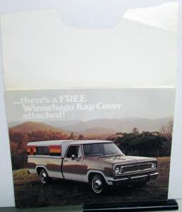 1972 Dodge Pickup With Winnebago Kap Cover Color Sales Folder Die Cut Cover Orig