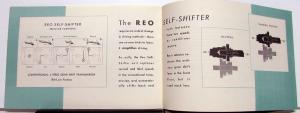 1934 REO Self Shifter Biggest Engineering Advance Sales Brochure & Card Original