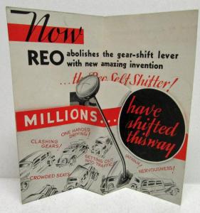 1934 REO Self Shifter 3 D Pop-up Die Cut Sales Brochure Original