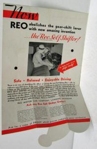 1934 REO Self Shifter 3 D Pop-up Die Cut Sales Brochure Original