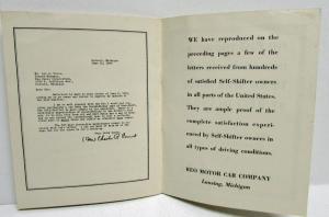 1934 REO Self Shifter Promotional Sales Brochure PROOF Testimonials Original