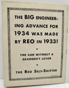 1934 REO Self Shifter Promotional Sales Brochure PROOF Testimonials Original