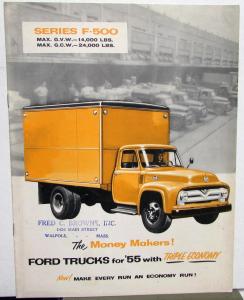 1955 Ford Truck Series F 500 Stake Tank Dump Garbage Cargo Van Sales Brochure