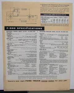 1955 Ford Truck Series F 500 Stake Tank Dump Garbage Cargo Van Sales Brochure