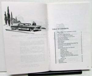 1958 Lincoln Owners Manual Care & Operation Reproduction