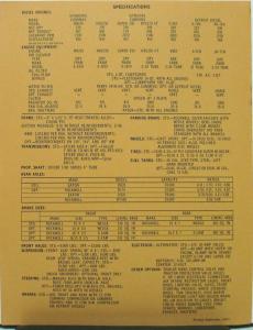 1973 Dodge Truck CN900 Chassis Cab Data Spec Sheet Original
