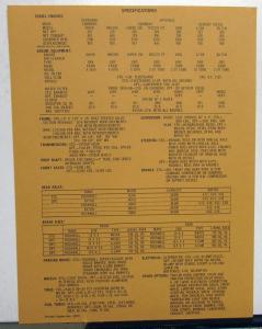 1973 Dodge Truck CNT900 Chassis Cab Data Spec Sheet Original