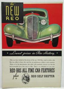 1935 REO Car Features & Self Shifter Color Sales Folder Brochure Original