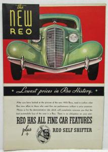 1935 REO Car Features & Self Shifter Color Sales Folder Brochure Original