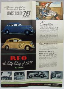 1935 REO Car Features & Self Shifter Color Sales Folder Brochure Original