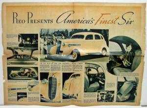 1936 REO Car Truck Transport Auto Show Ad Newspaper Style Sales Brochure Folder