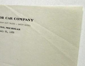 1938 REO Letter to Customer Regarding the Self-Shifter