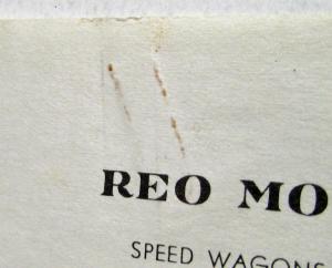 1938 REO Letter to Customer Regarding the Self-Shifter