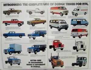 1974 Dodge Truck Full Line Color Sales Folder Original