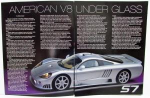 2001 Saleen S7 Sunday Driver Article with Specifications Reprint Large Version